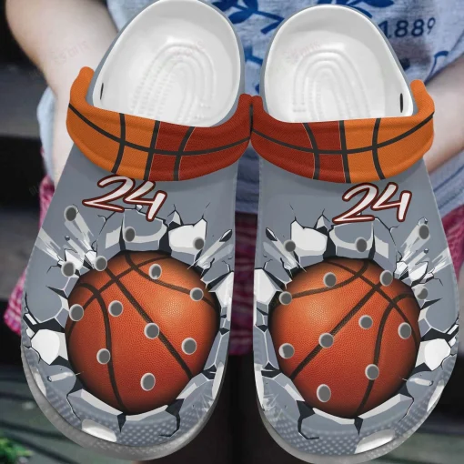 Personalized Basketball Breaking Wall Crocs Classic Clogs Shoes PANCR1007