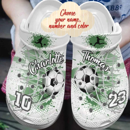 Soccer Personalized Watercolor Goalscoring Collection Crocs Classic Clogs Shoes PANCR0428